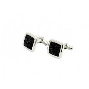 ARZ Cufflinks Silver Tone with Black Textured Inlay – Modern Classic Formal
